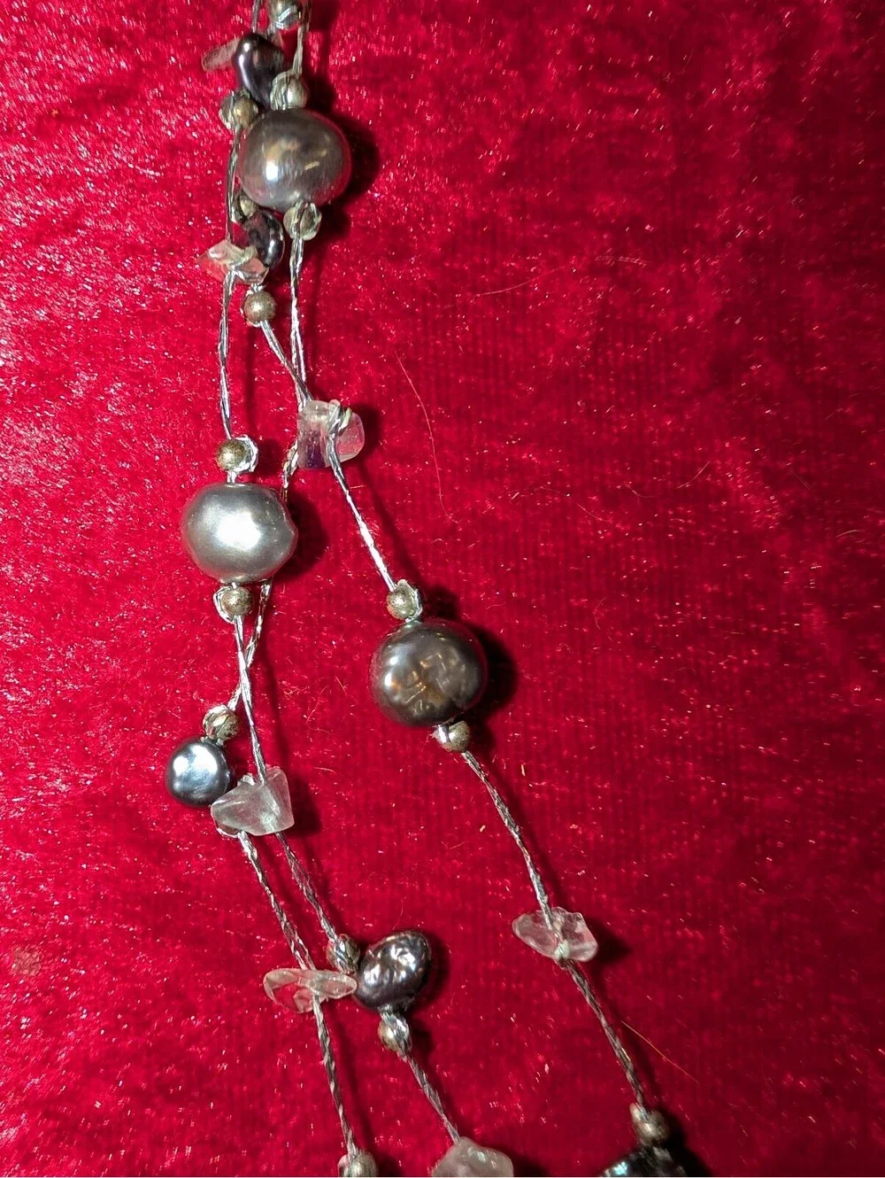 Handmade Multi-Strand Beaded Necklace with Natural Stone Accents